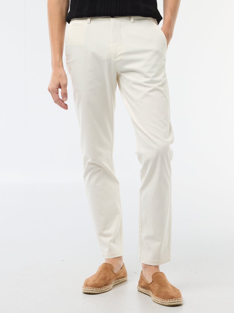Pantalon chino en twill Blanc - Kiabi