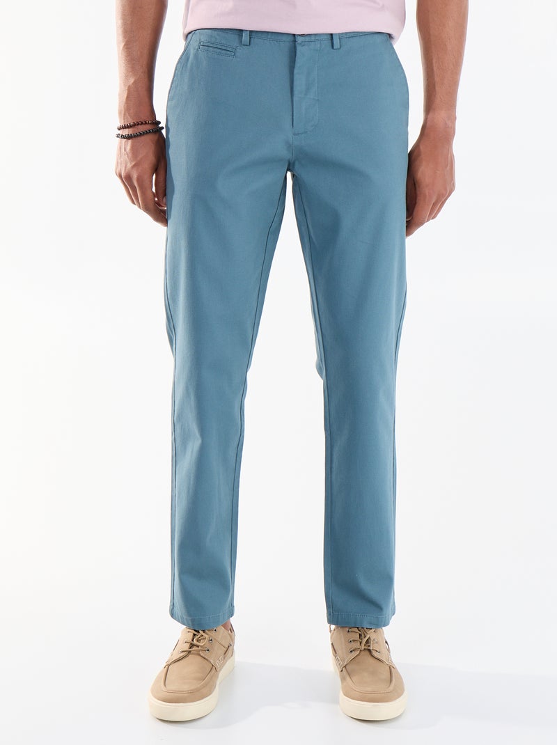 Pantalon chino en twill Bleu - Kiabi