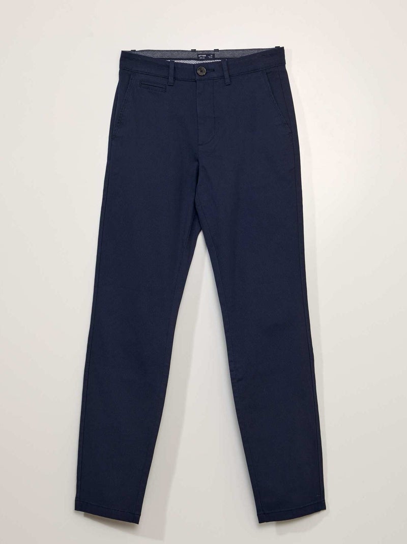 Pantalon chino en twill Bleu marine - Kiabi