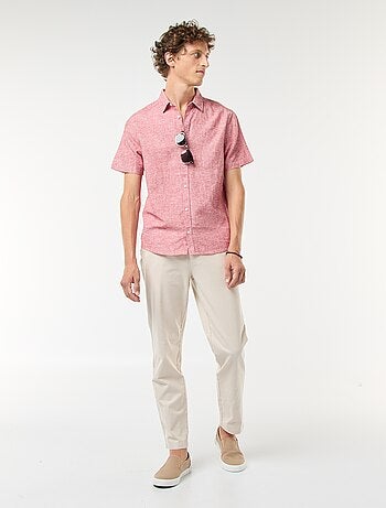 Pantalon chino en twill de coton stretch uni