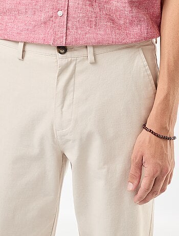 Pantalon chino en twill de coton stretch uni