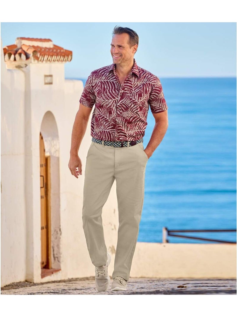 Pantalon Chino en Twill Stretch   - ATLAS FOR MEN Beige - Kiabi