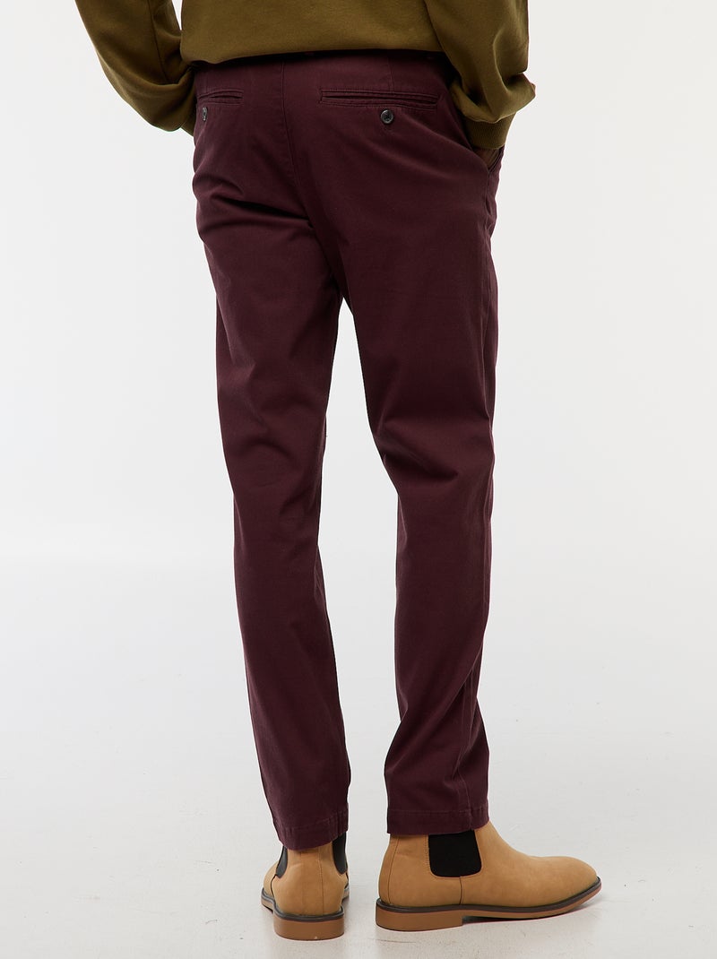 Pantalon chino en twill Violet - Kiabi