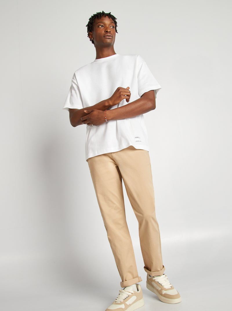 Pantalon chino multipoches Beige - Kiabi