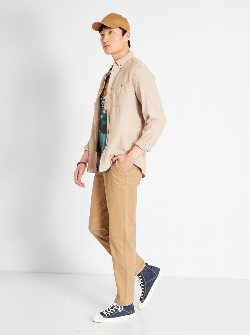 Pantalon chino regular - L30 Beige - Kiabi