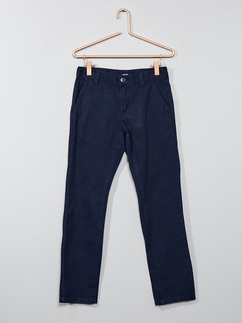 Pantalon chino regular bleu marine - Kiabi
