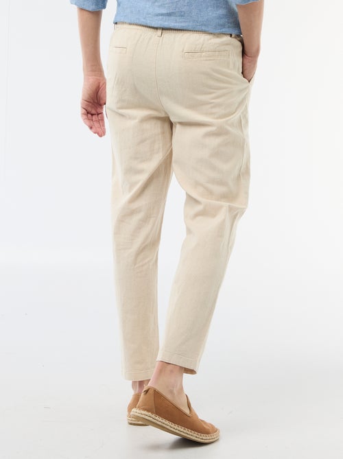 Pantalon chino regular en lin mélangé - Kiabi