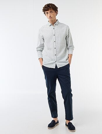 Pantalon chino regular en lin mélangé
