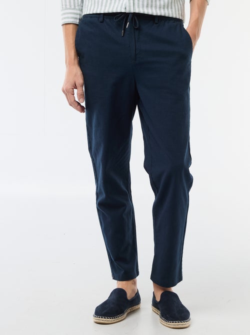 Pantalon chino regular en lin mélangé - Kiabi