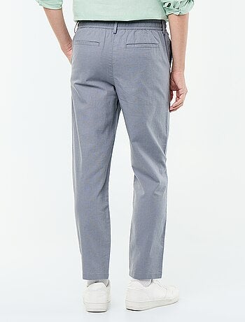 Pantalon chino regular en lin mélangé