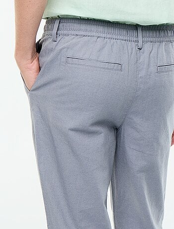 Pantalon chino regular en lin mélangé