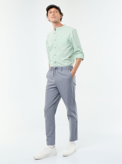 Pantalon chino regular en lin mélangé - Kiabi