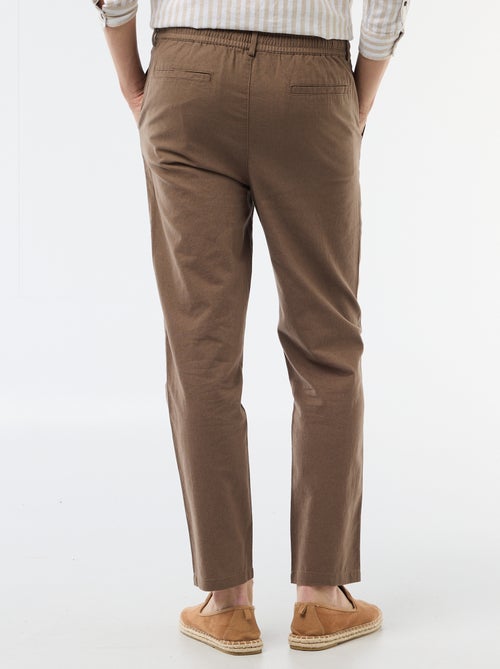 Pantalon chino regular en lin mélangé - Kiabi