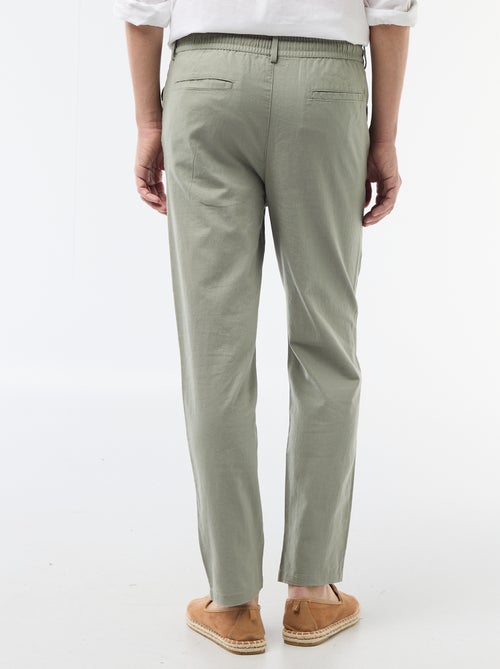 Pantalon chino regular en lin mélangé - Kiabi