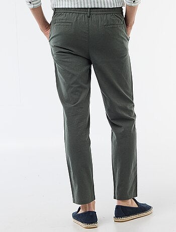 Pantalon chino regular en lin mélangé