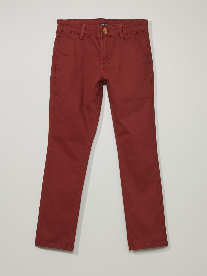 Pantalon chino Rouge - Kiabi