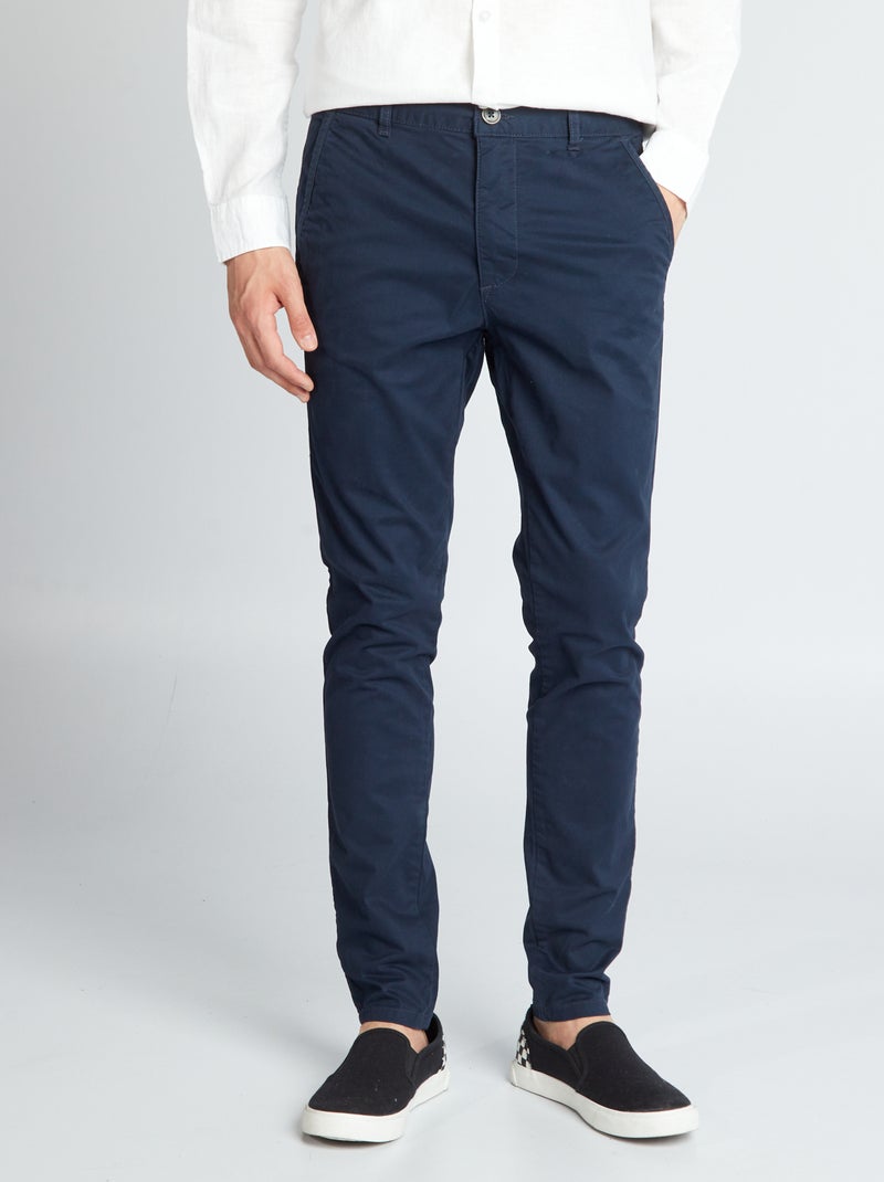 Pantalon chino skinny - L32 Bleu marine - Kiabi
