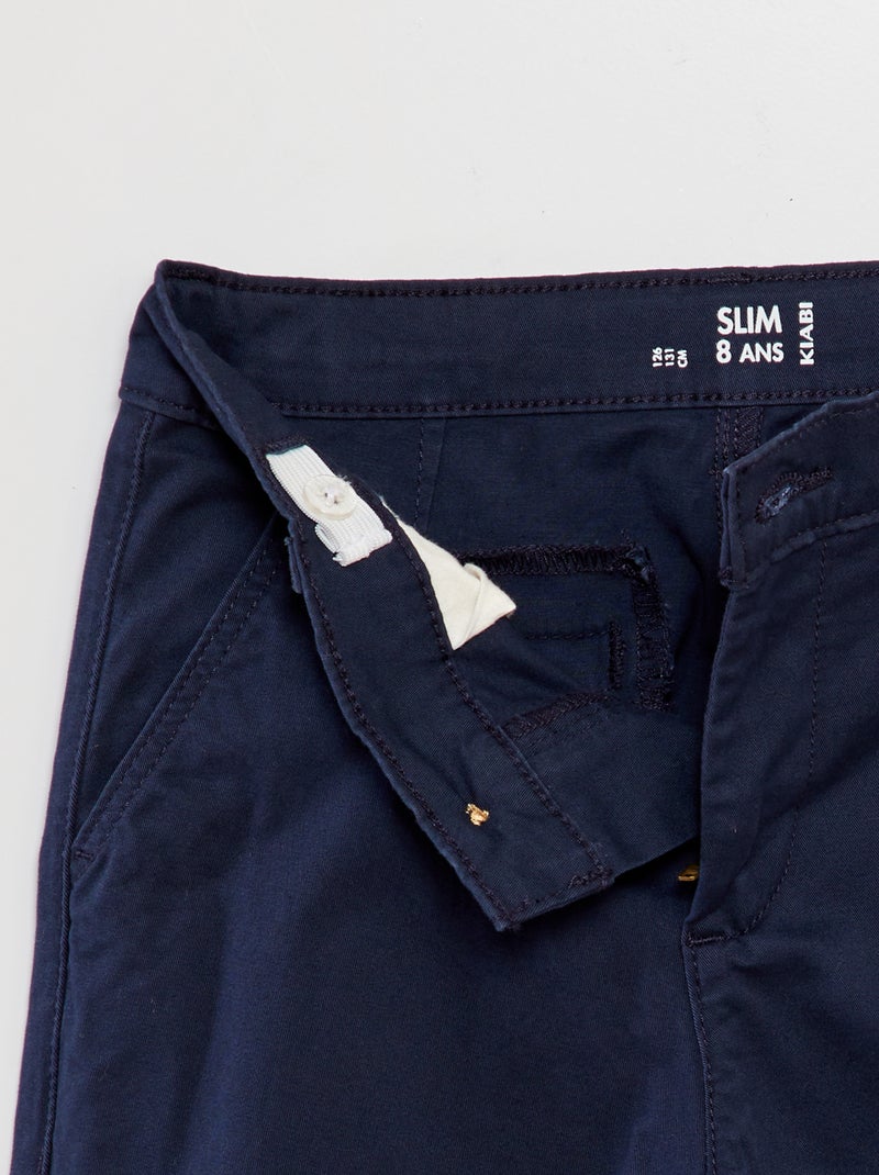 Pantalon chino slim Bleu - Kiabi