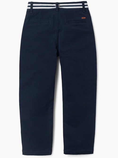 Pantalon chino slim en sergé avec bande rayée - Kiabi Pantalon chino slim en sergé avec bande rayée - Kiabi
