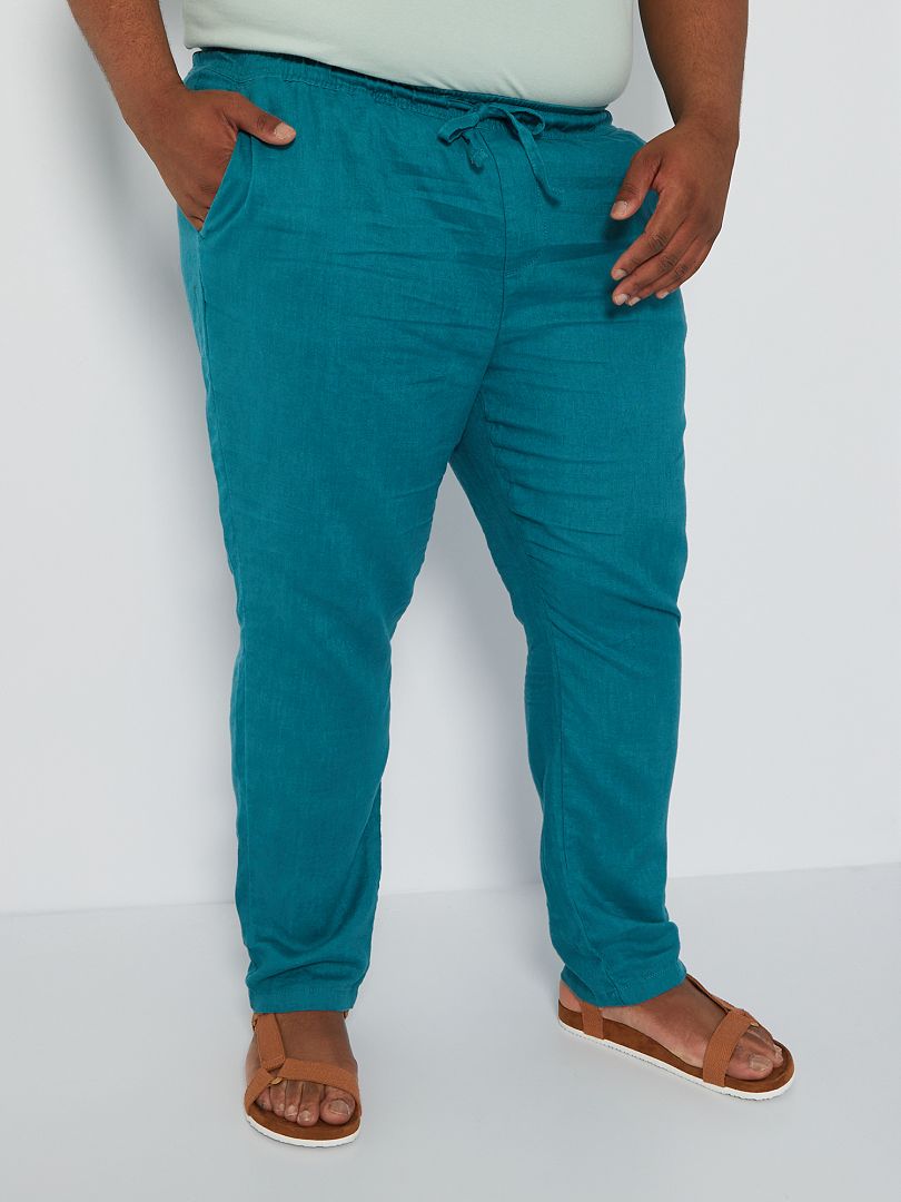 Pantalon chino slim fit Bleu vert Kiabi 29.00