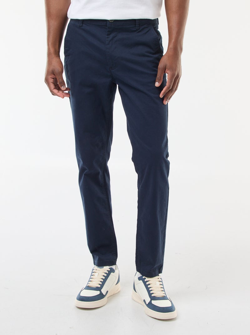 Pantalon chino slim L30 Bleu marine - Kiabi