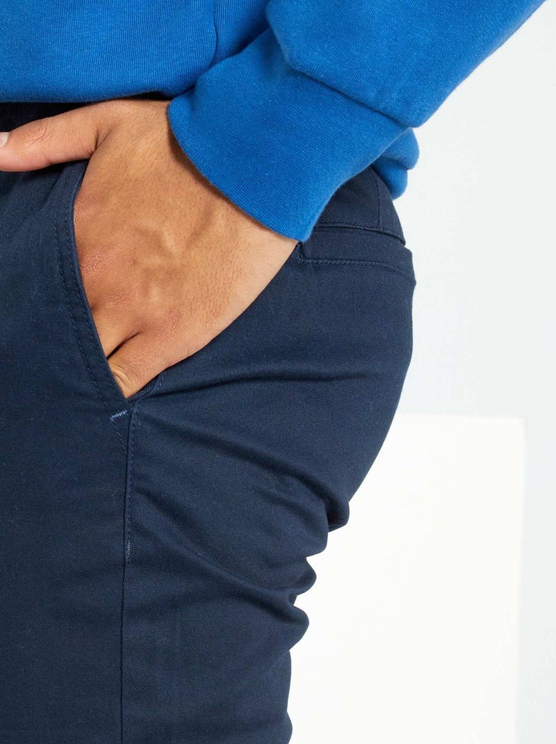 Pantalon chino slim L30 Bleu marine - Kiabi