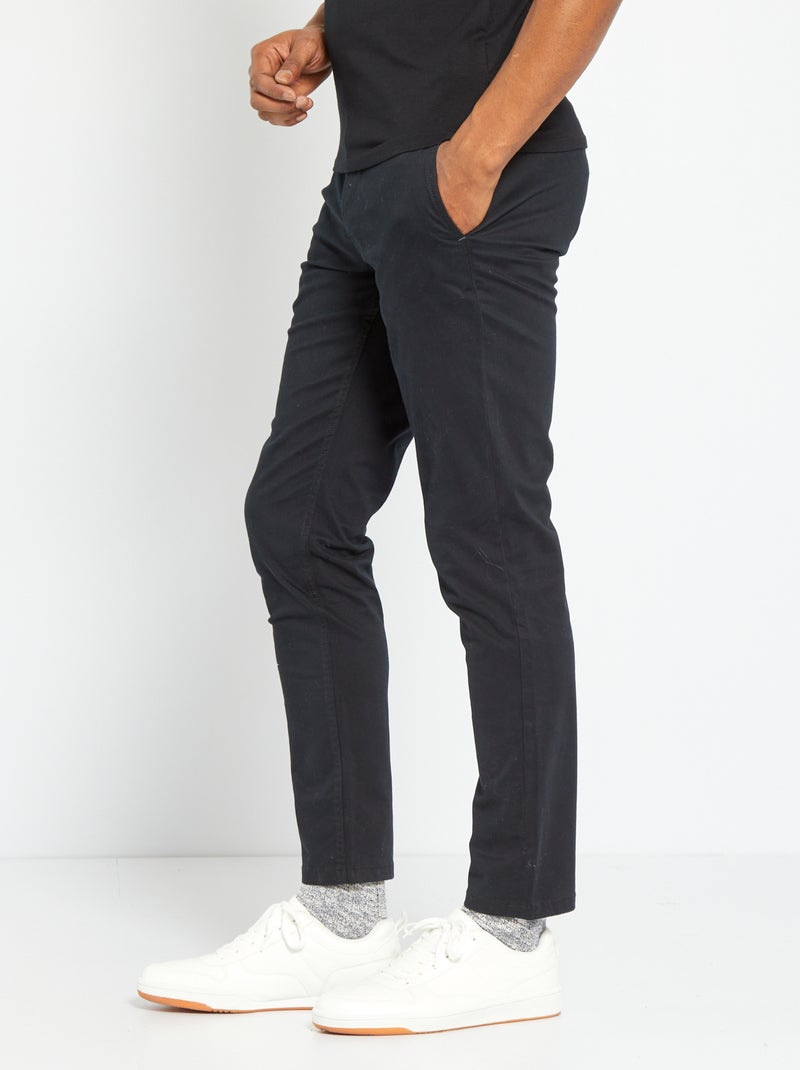 Pantalon chino slim L30 noir - Kiabi