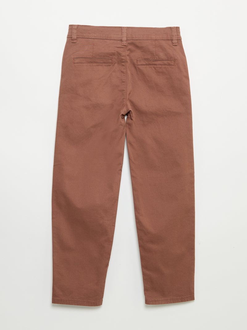 Pantalon chino slim Marron - Kiabi