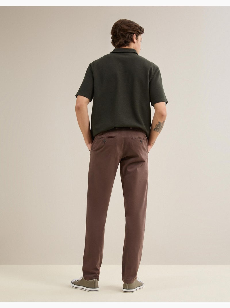 Pantalon chino slim, MO Fashion Marron - Kiabi