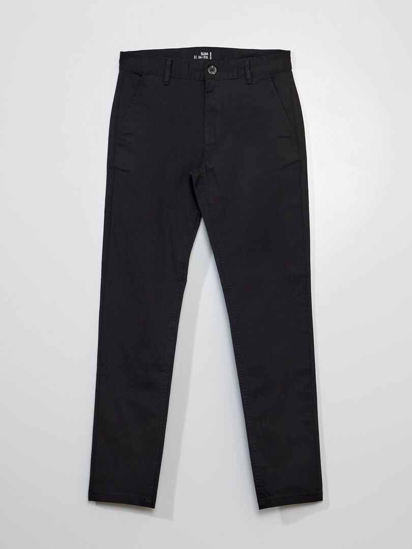 Pantalon chino slim noir - Kiabi