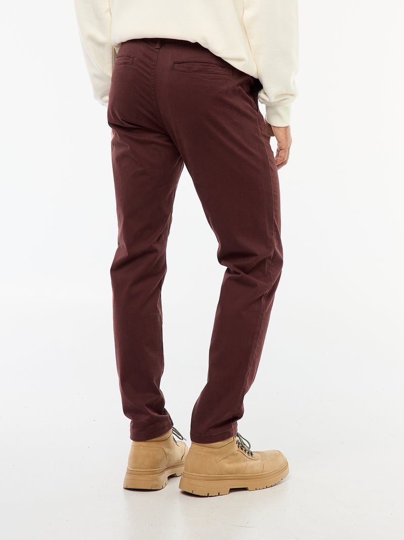 Pantalon chino slim Rouge - Kiabi