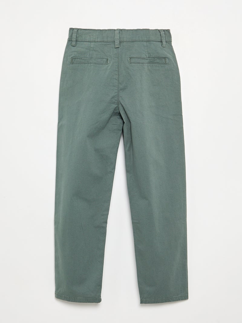 Pantalon chino slim Vert - Kiabi