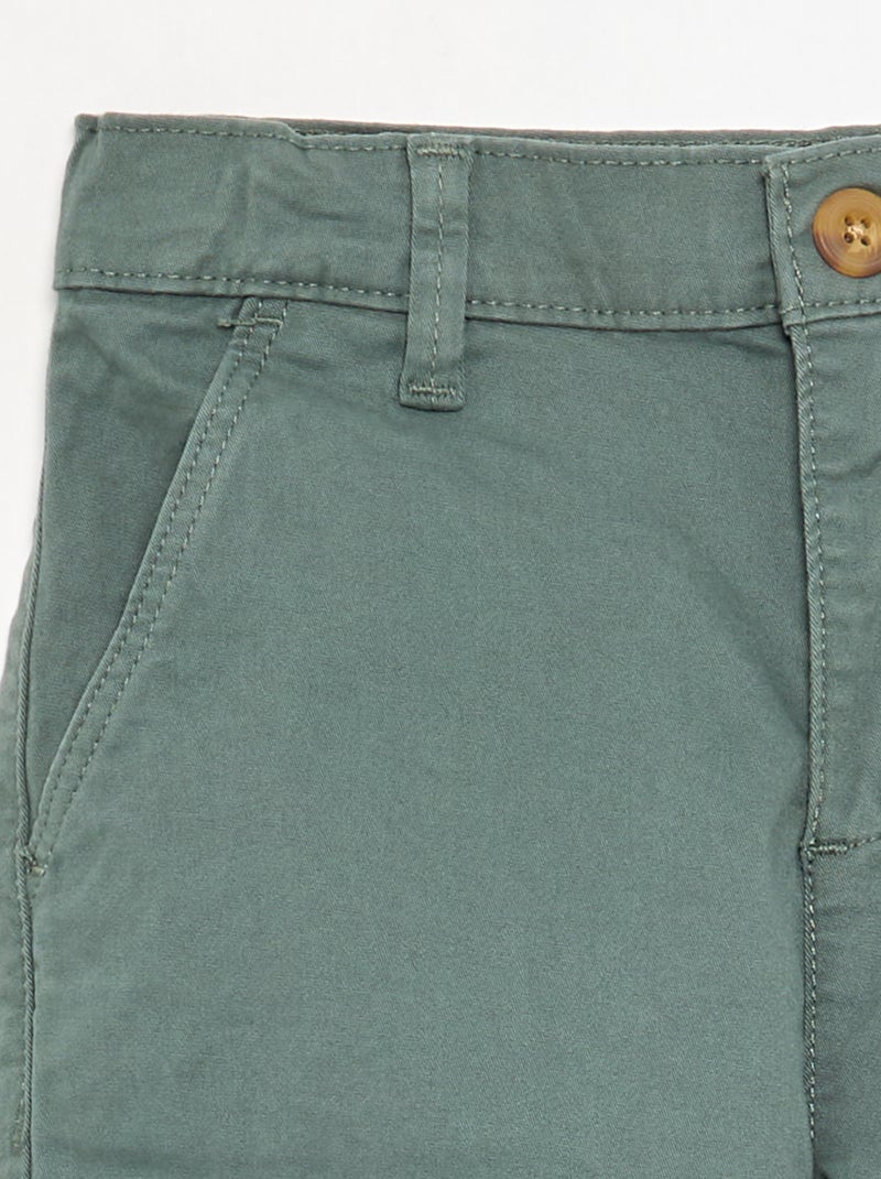 Pantalon chino slim Vert - Kiabi