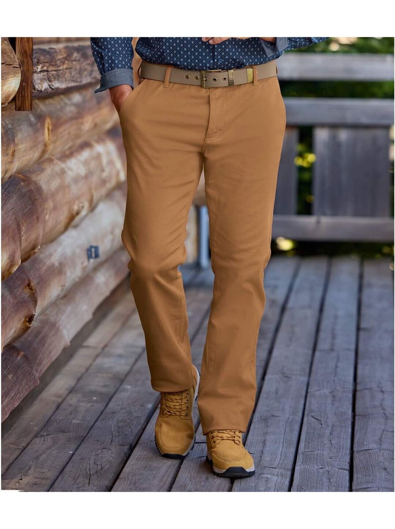 Pantalon chino stretch - atlas for men Camel - Kiabi