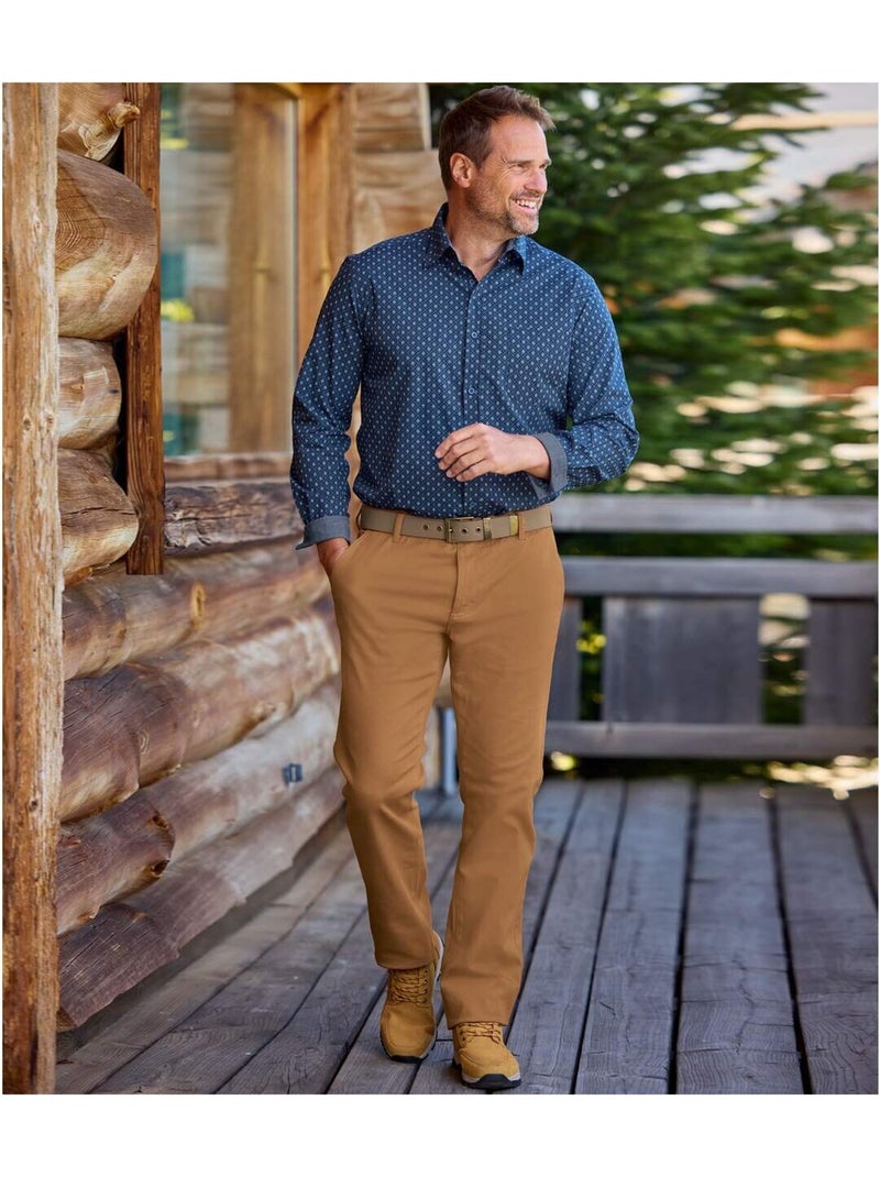 Pantalon chino stretch - atlas for men Camel - Kiabi