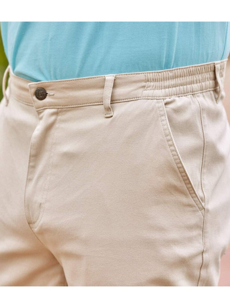 Pantalon Chino Stretch Casual   - ATLAS FOR MEN Beige - Kiabi