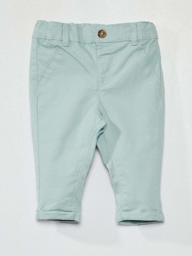 Pantalon chino uni Bleu - Kiabi