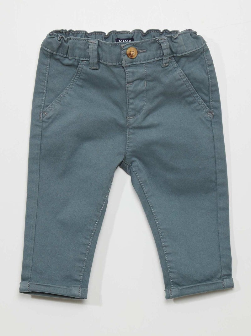Pantalon chino uni Bleu - Kiabi