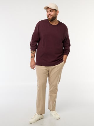Pantalon chino uni en coton stretch