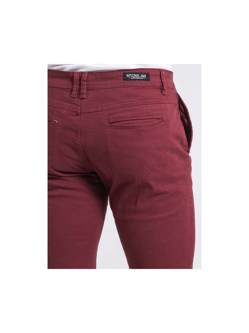 Pantalon chino valdek Bordeaux - Kiabi
