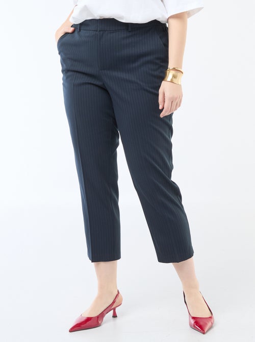 Pantalon cigarette avec ouverture par crochet et zippée - Kiabi