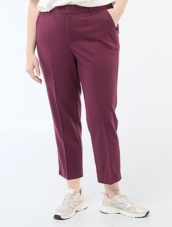 Pantalon cigarette avec ouverture par crochet et zippée