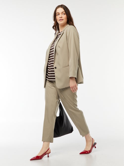 Pantalon cigarette avec ouverture par crochet et zippée - Kiabi