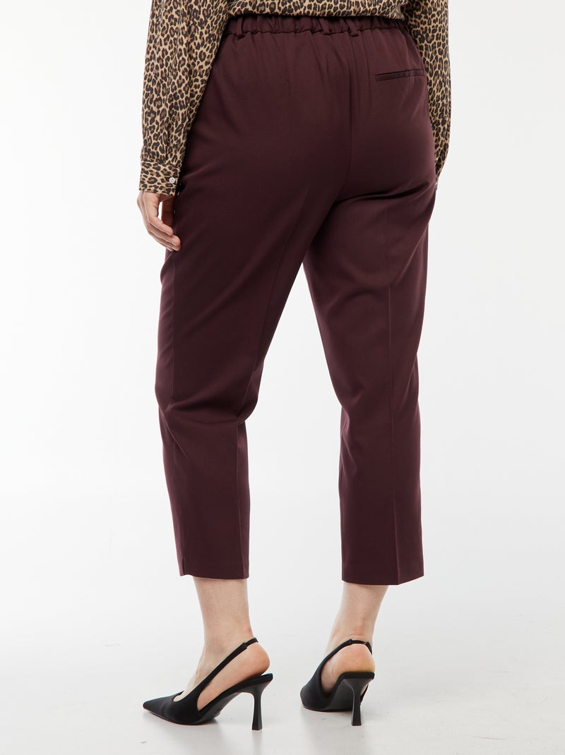 Pantalon cigarette avec ouverture par crochet et zippée Violet - Kiabi