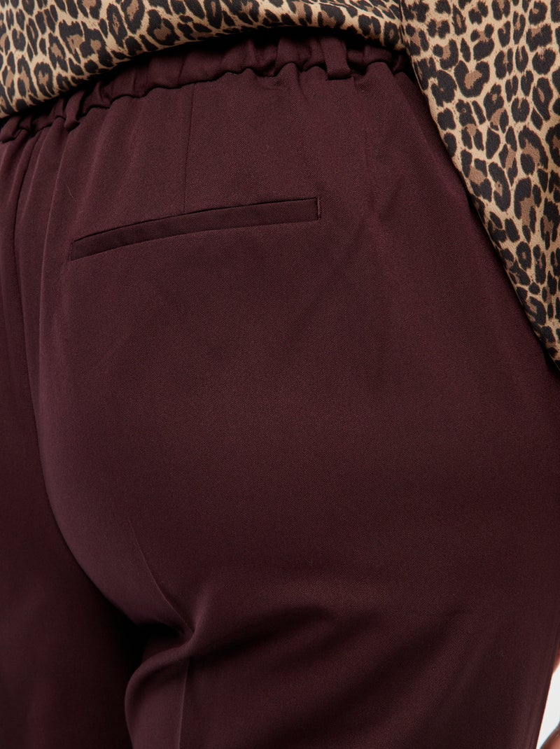 Pantalon cigarette avec ouverture par crochet et zippée Violet - Kiabi