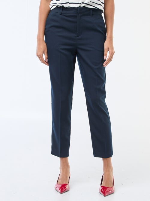 Pantalon cigarette femme en chaîne et trame - Kiabi