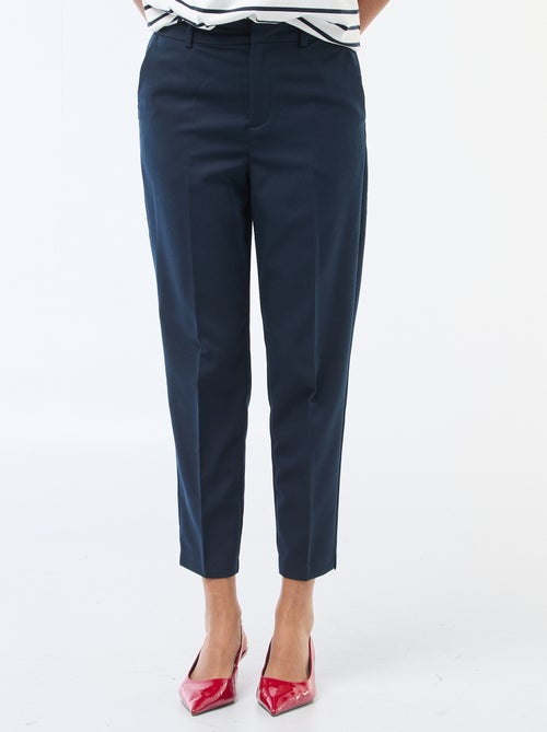 Pantalon cigarette femme en chaîne et trame - Kiabi