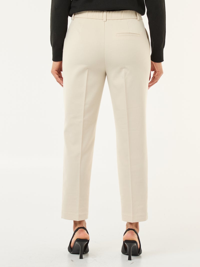 Pantalon cigarette pour femme uni Beige - Kiabi