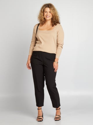 Pantalon cigarette taille haute