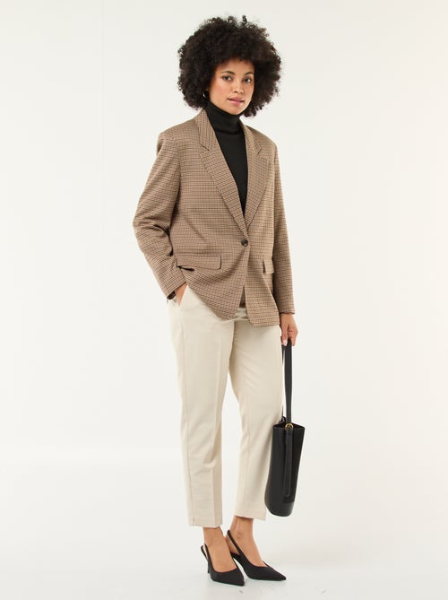 Pantalon cigarette uni avec 2 poches - Kiabi